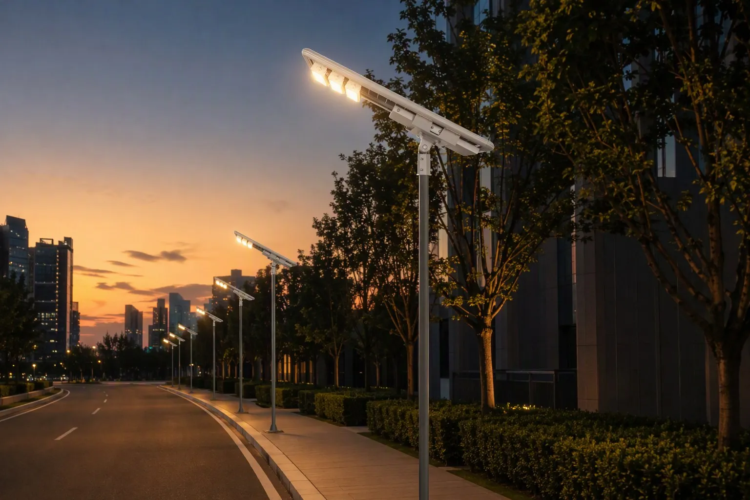 Double-Sided Solar Street Light